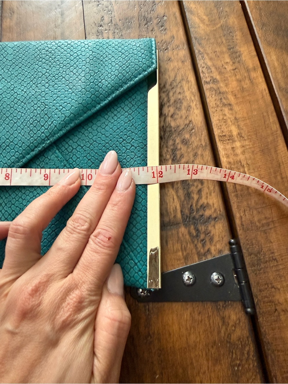 ASOS Turquoise Envelope Clutch with Gold Accents - Picture 5 of 5
